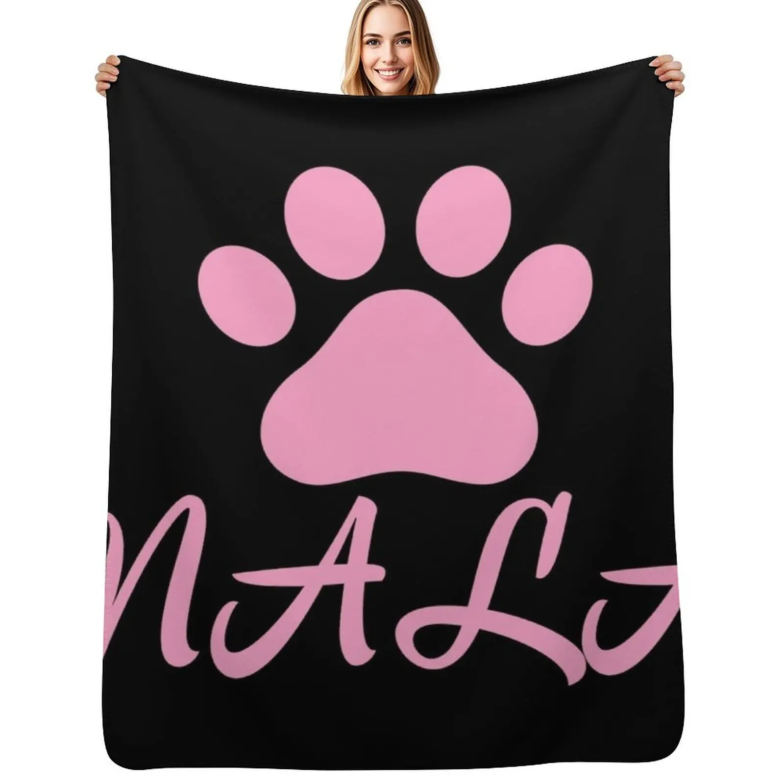 Pink Cat Paw Nala Throw Blanket Spring Fall Cozy Throw Blanket for Couch