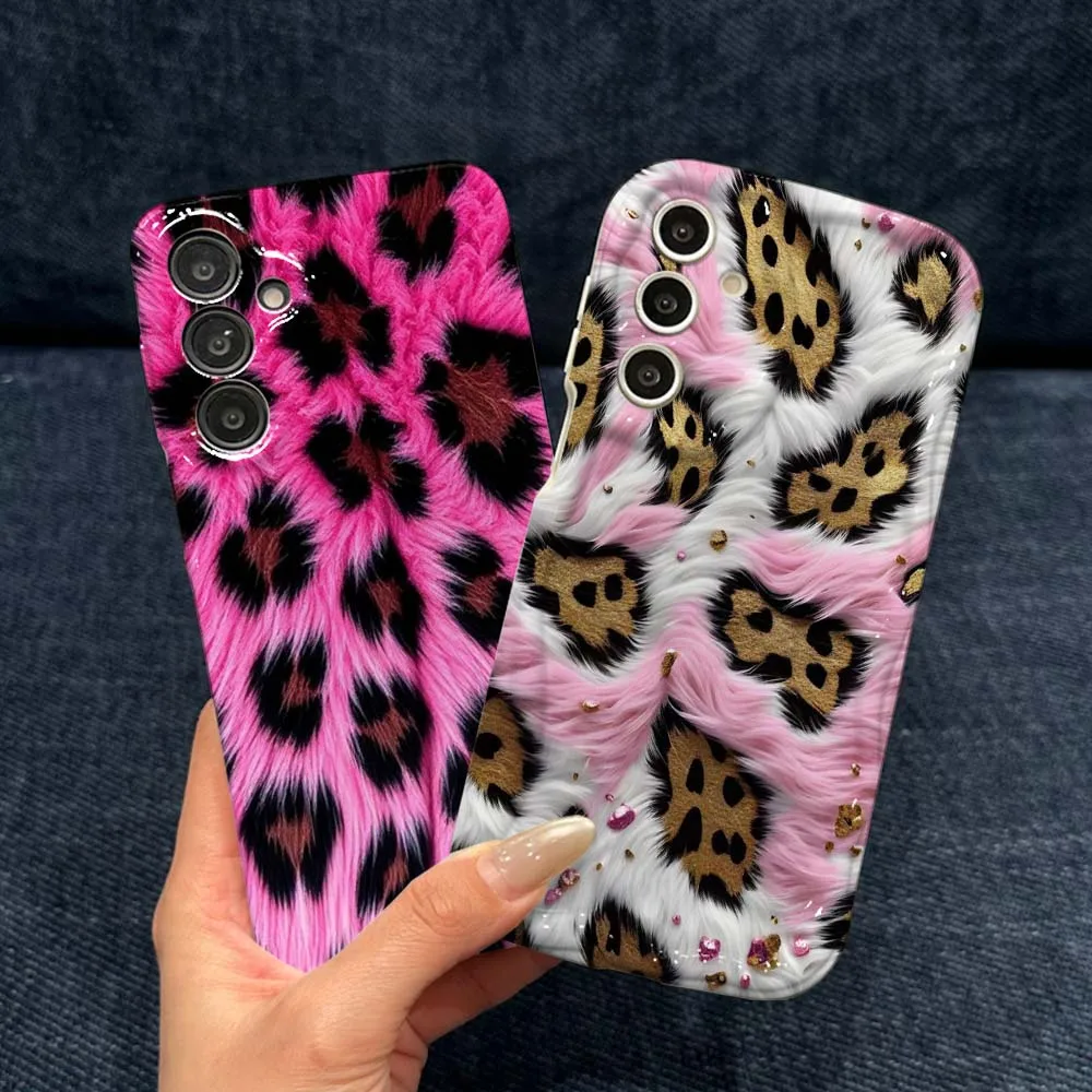 Design Leopard Print Pattern Cover For Samsung Galaxy A56 A55 A54 A51 A25 A17 A06 A05 Feilin Phone Case Wave Oil Phone Case
