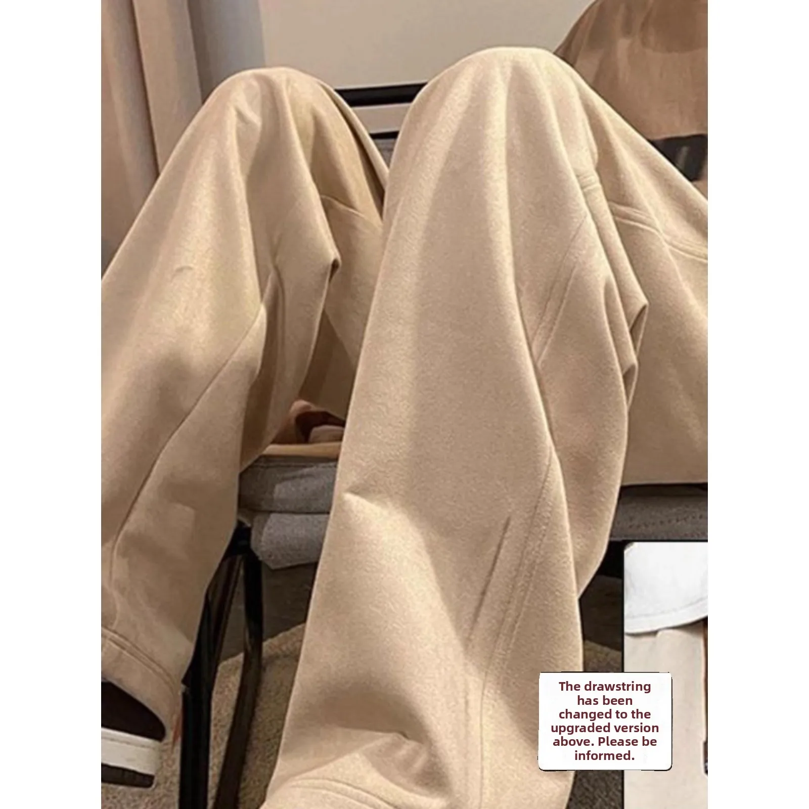 

Мужские замшевые брюки очень большого размера, повседневные спортивные штаны с прямыми штанинами на подкладке, свободные спортивные длинные брюки