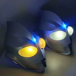 Anime Ultraman Utm Tiga Coslay Figure Headgear Ultraman Headgear Superman Mask Luminous Touch Button Control Headgear Gift Toy