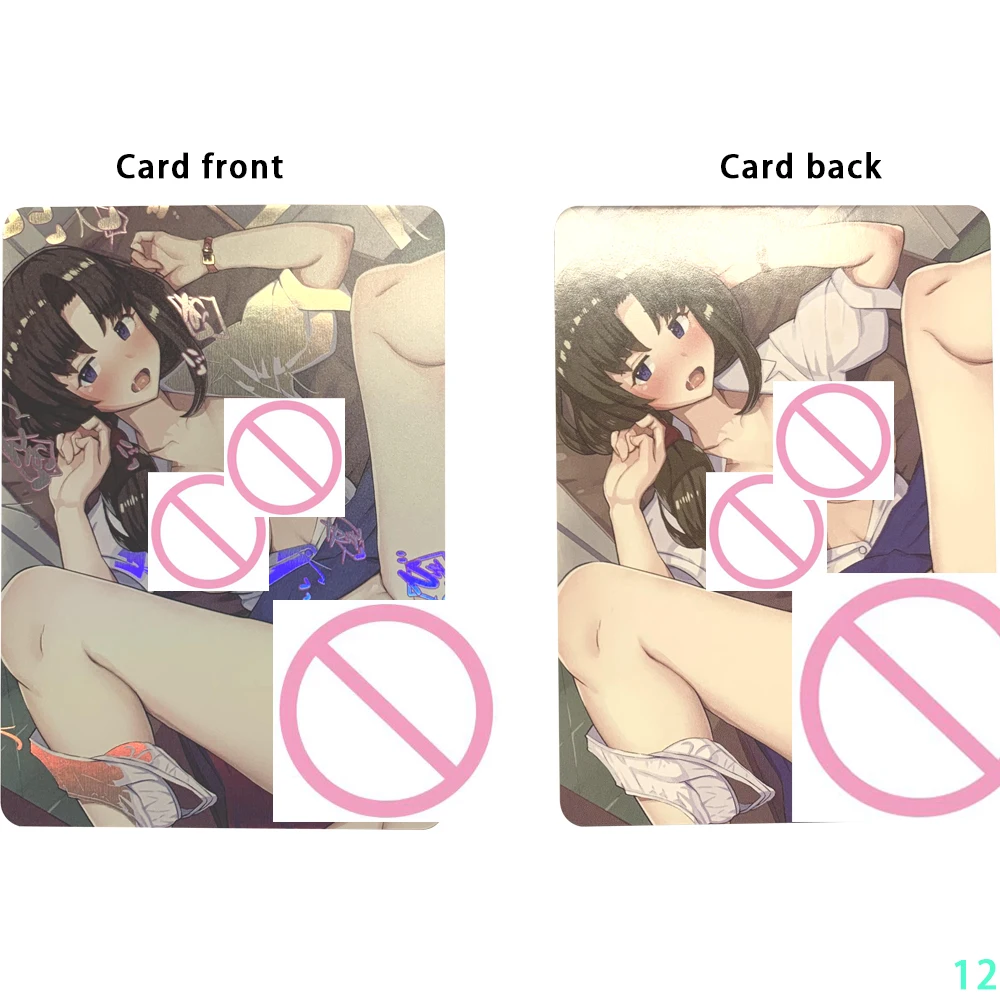 Sexy Anime Girl Nude Card Lillie Shokuhou Misaki Naked Big Chested Beauty Collection Card Refractive Color Flash Otaku Gifts