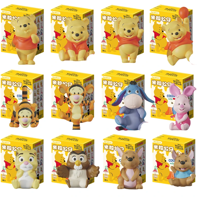 Jandoon Disney Original Winnie the Pooh Blind Box Puppe Winnie Rice Grain Tigger PIGLET EEYORE Mini Action Figur Modell Spielzeug Geschenk