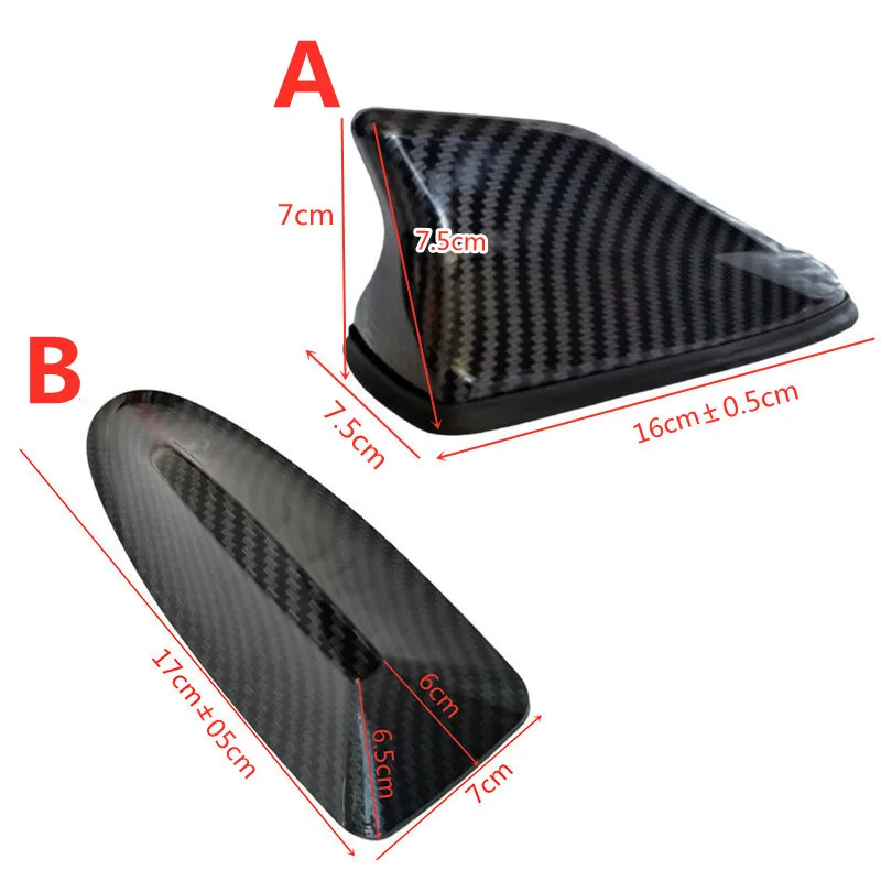 New Car Roof Shark Fin Antenna Cover Sticker Carbon Fiber Universal Auto Radio AM FM Antenna Signal Amplifier Car Accessories