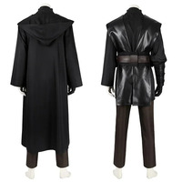 2025 aaa Anakin Skywalker Cosplay Tops and Pants with Cloak Black Set Halloween Masquerade Carnival Party Costume for Ad