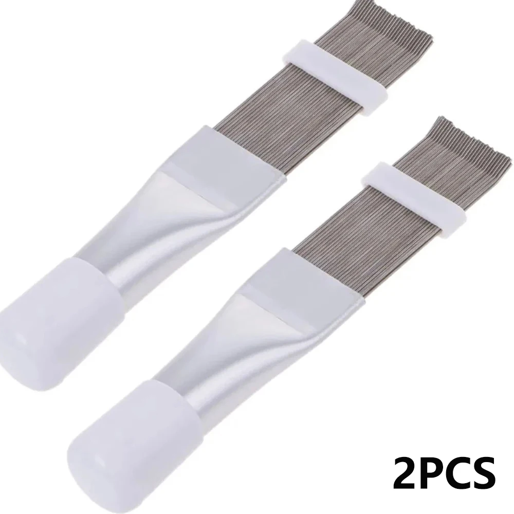 1/2pcs Air Conditioner Fin Cleaning Comb Stainless Steel Condenser Radiator Fin Brush Cleaner Repair Tool Coil Comb Household