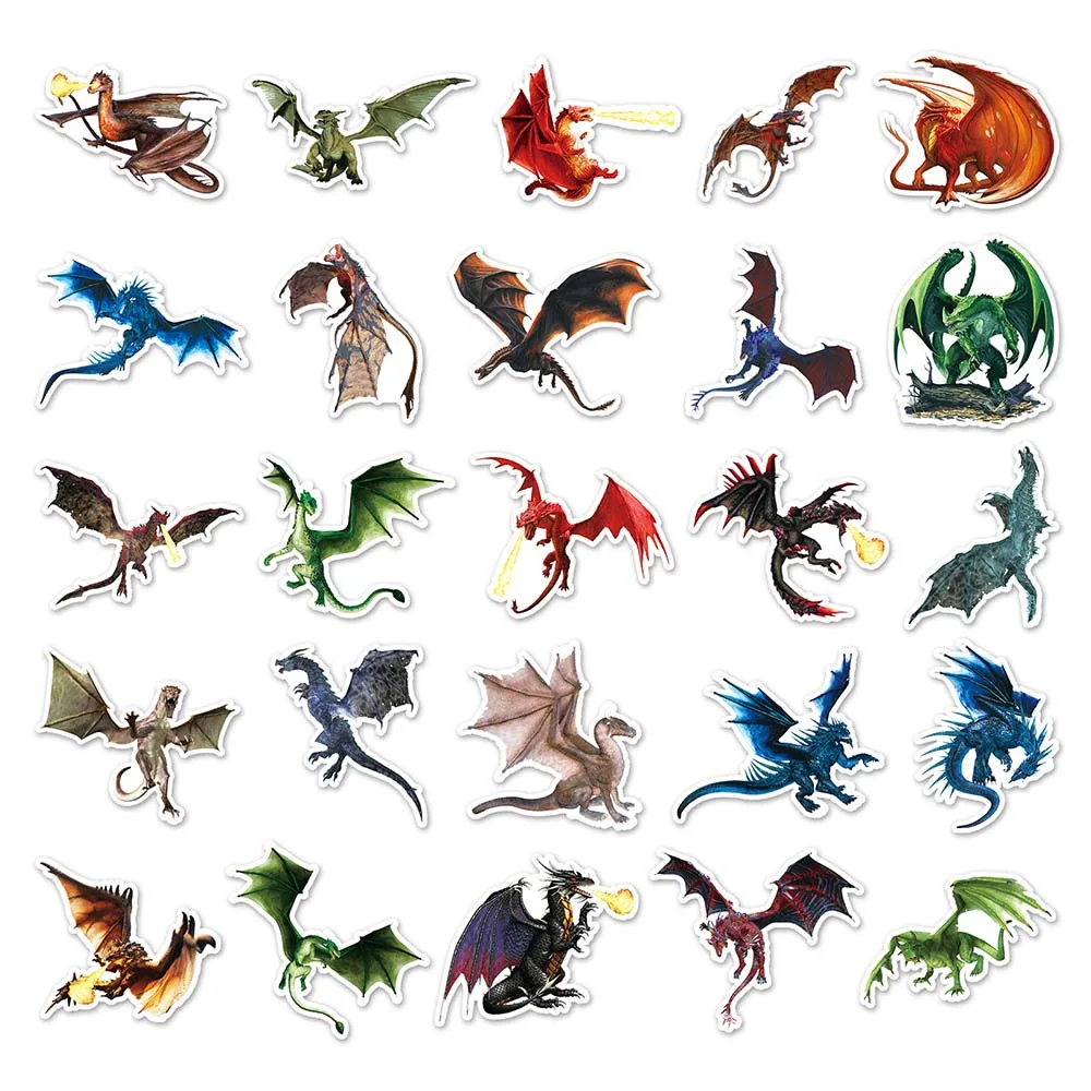 10/50 Pcs Cool Dragon DIY Animal Graffiti Stickers Trolley Case Guitar Bicycle Skateboard Decoration Waterproof Sticker Decals