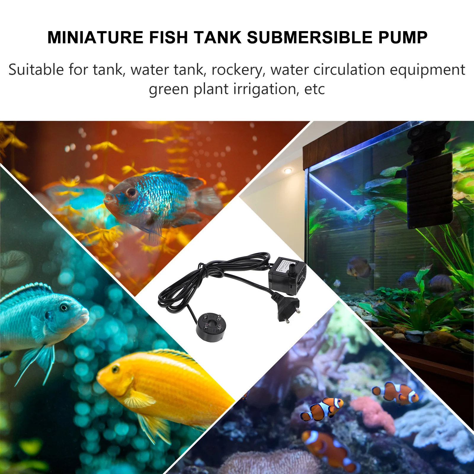 

3W Submersible Water Pump Led Light Adjustable Flow Low Noise For Aquarium Fountain Hydroponic System Pond Fish Tank Submersible