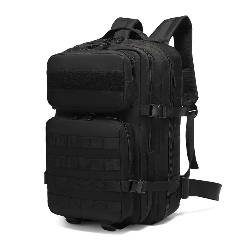 New 3P Outdoor Hiking Backpack Large Capacity MOLLE Tactical Rucksack Camouflage Military Backpack for Camping Travel Black Bag