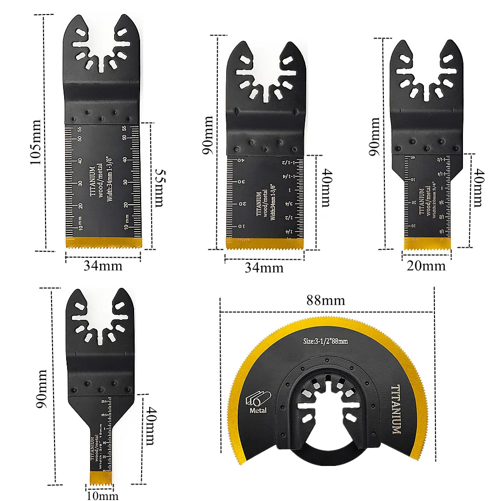 10Pcs Quick Change Oscillating Multi Tool Saw Blade Bi-metal Titanium For Black&Decker Bosch Chicago Roybi Milwaukee Makita