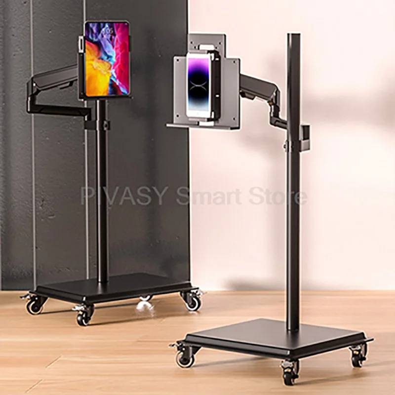 

Прочная многофункциональная подставка для монитора и планшета для спальни и офиса с толстым стальным основанием, гладкими колесиками и широким креплением, нагрузка до 9 кг.