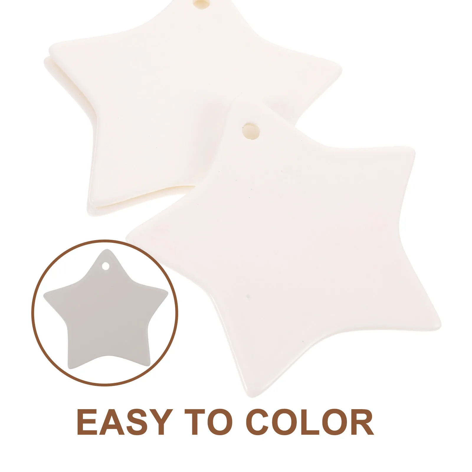 

3Pcs Unfinished Ceramic Hanging Pendants DIY Craft Decor Blank Surface for Drawing Coloring Custom Gift Home Office Party