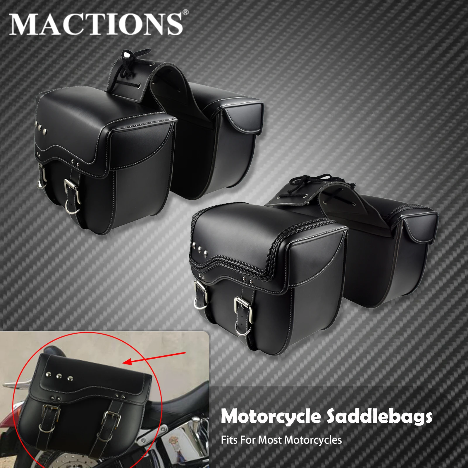 

Universal Motorcycle Tool Side Bags 30L Saddlebags Leather Waterproof Storage Bag For Harley Touring FLHR Sportster Softail Dyna