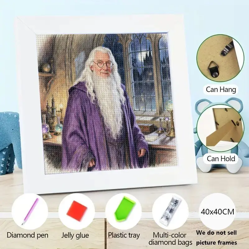 

1 шт. Гарри Поттер Albus Дамблдора 5D комплект алмазной живописи, полная дрель, портрет волшебника, сделай сам, художественное ремесло, домашний декор для стен, подарок для Adu