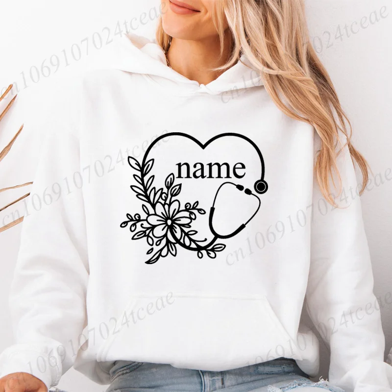 Bluzy z grafiką stetoskopu kwiatowego DIY, odzież damska i męska, personalizowane bluzy z nadrukiem, odzież uliczna, bluzy z kapturem, pulowery, sudaderas