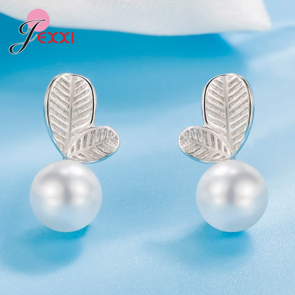 

Genuine 925 Sterling Silver Sprouts Buds Pearl Women Stud Earrings Fashion High Quality Jewelry Accessories Pendientes
