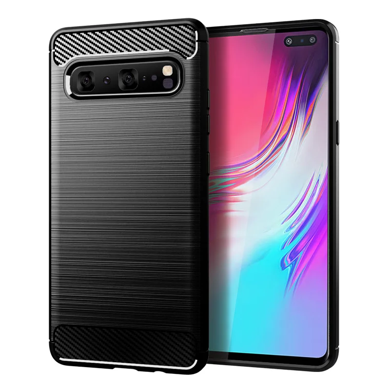 For Samsung S10 5G Silicone Full Protective Matte Soft Phone Cover For galaxy s10 5g Shockproof Carbon Fiber Cases Coque Fundas