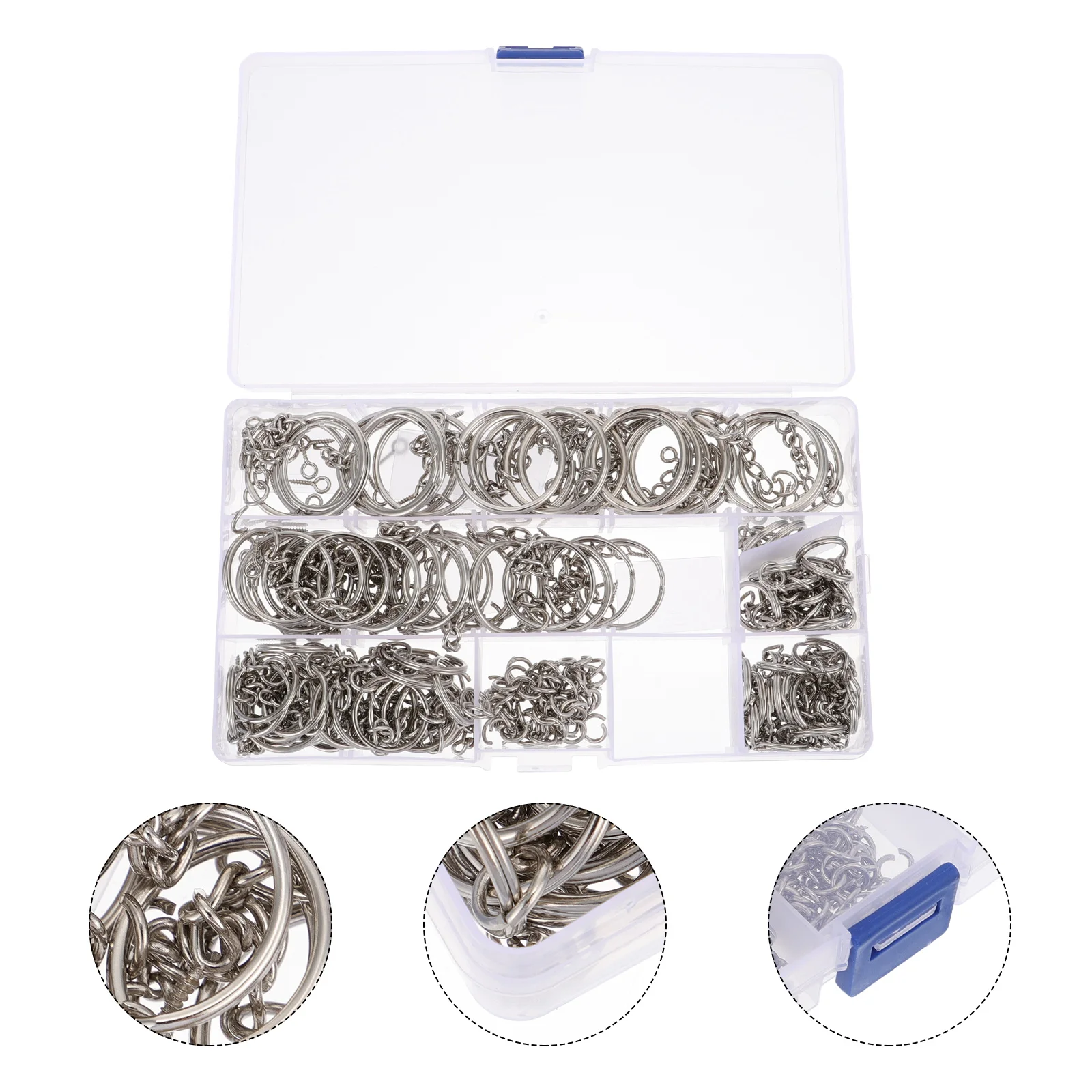 

300 Pieces Round Key Ring Metal Screw Open Rings Keychain Accessories DIY Craft Jewelry Travel Gifts Classic Color Design High