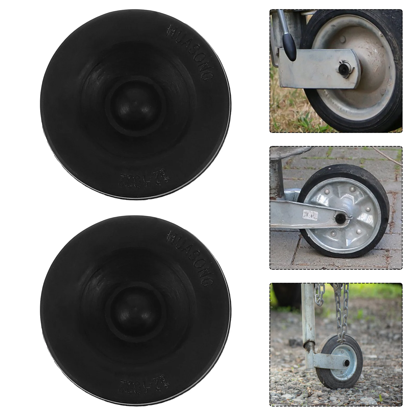

8pcs Trailer Axle Dust Caps Rubber Hub Center Cover Grease Plugs For Wheel Bearing Protection Camper Black Waterproof Durable