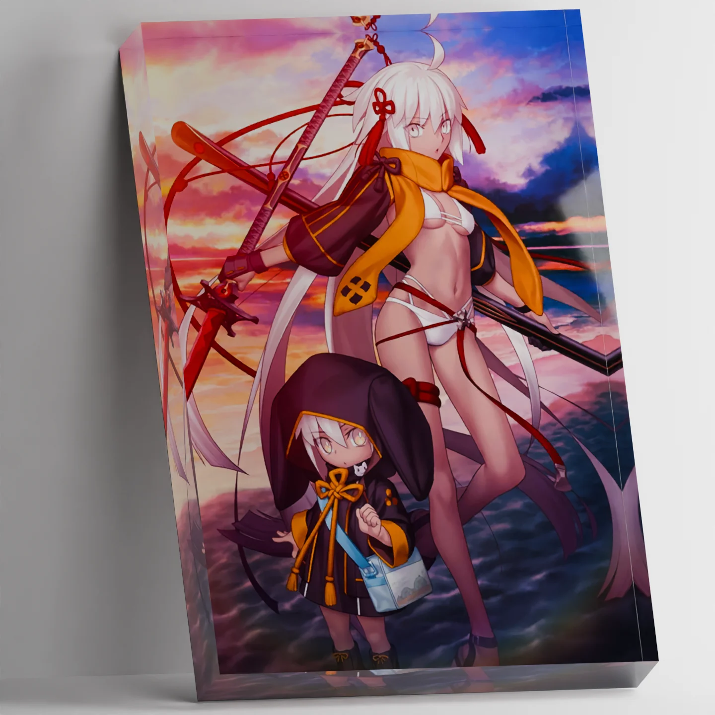 

Custom 3D Acrylic Block Fate Grand Order Okita Souji Alter Majin Saber FGO Figure Stand Cubo Holografico Print Your Image Decor