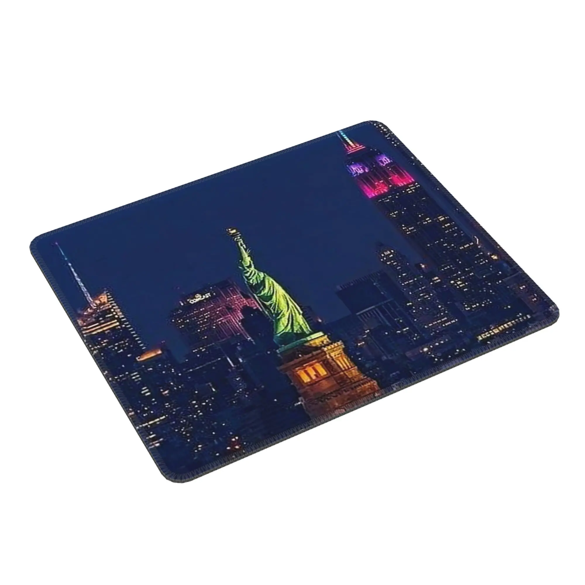 The Statue Of Liberty And Night View Of New York Mouse Pad Computer Keyboard Mouse Mat Gaming Laptop Desk Mat Office Table Mats