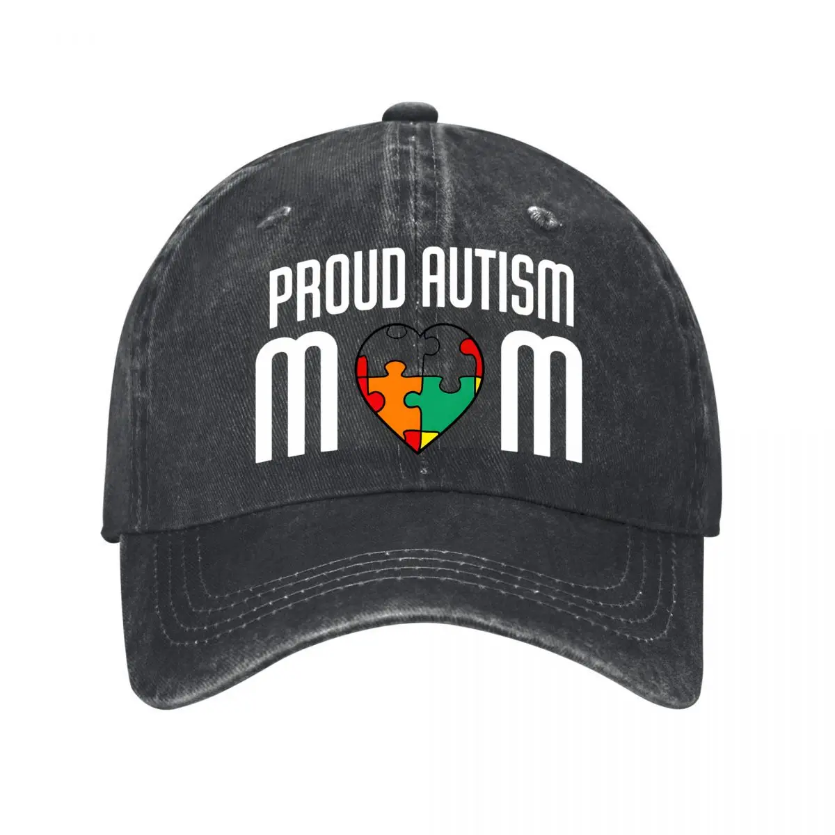 Proud Autism Mom Autistic Child Puzzle Heart New Vintage Washed Cotton Baseball Cap Sun Hats