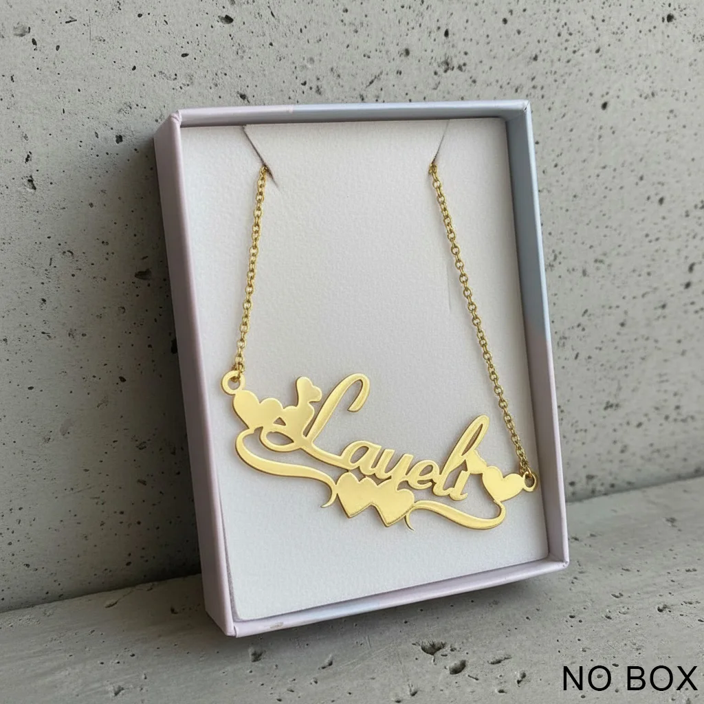 

Stainless Steel Handmade Custom Name Personalized Name Necklace for Women Jewelry 18K Gold Plated Filled Heart Statement Choker