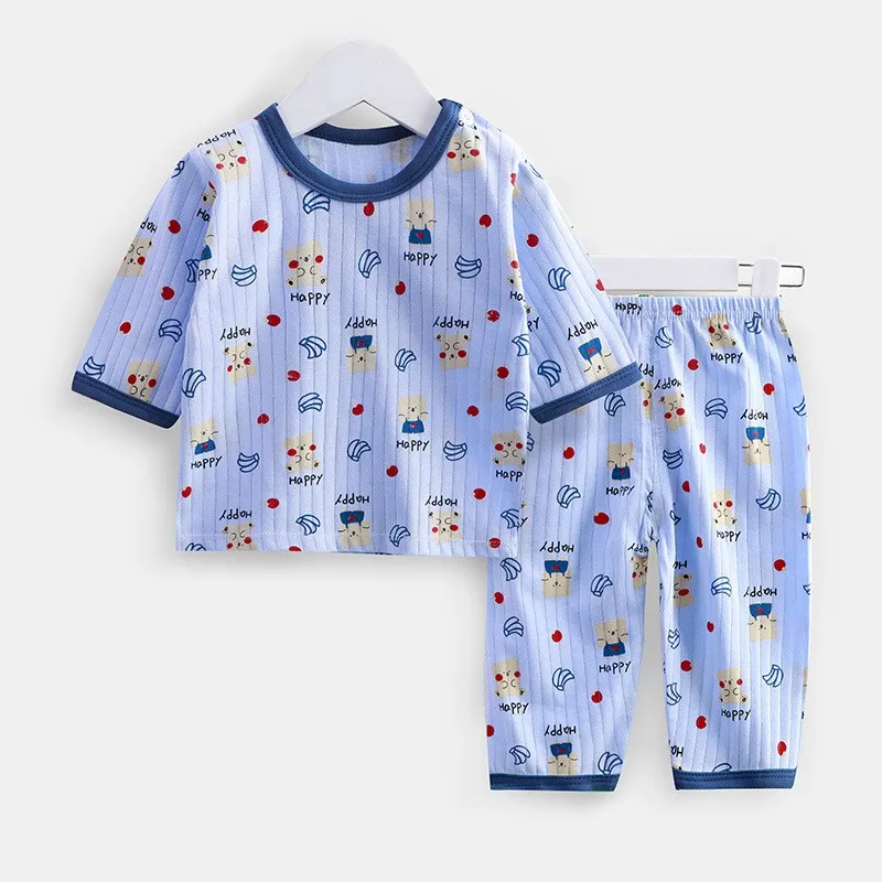 9m-8y Baby Boys And Girls Seven-sleeved Underwear Suit Kids Home Clothes Two Piece Set Printed Cute Baby Girl Pajamas Outfits