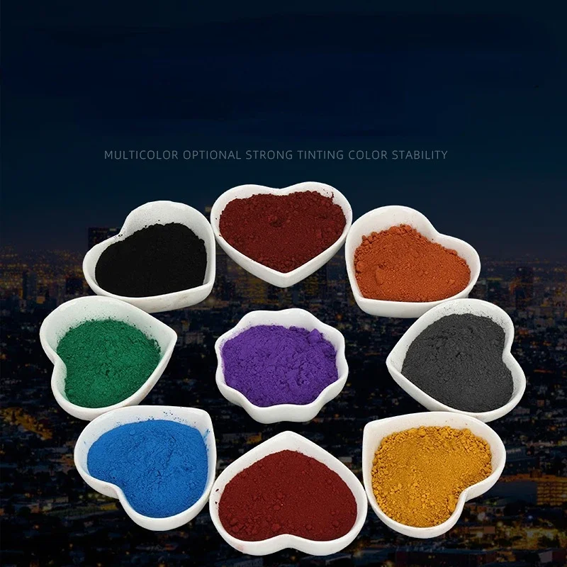 1KG Color Iron Oxide Pigment Plastic Runway Cement Strong Coloring Additive Color Powder Art Engineering Supplies