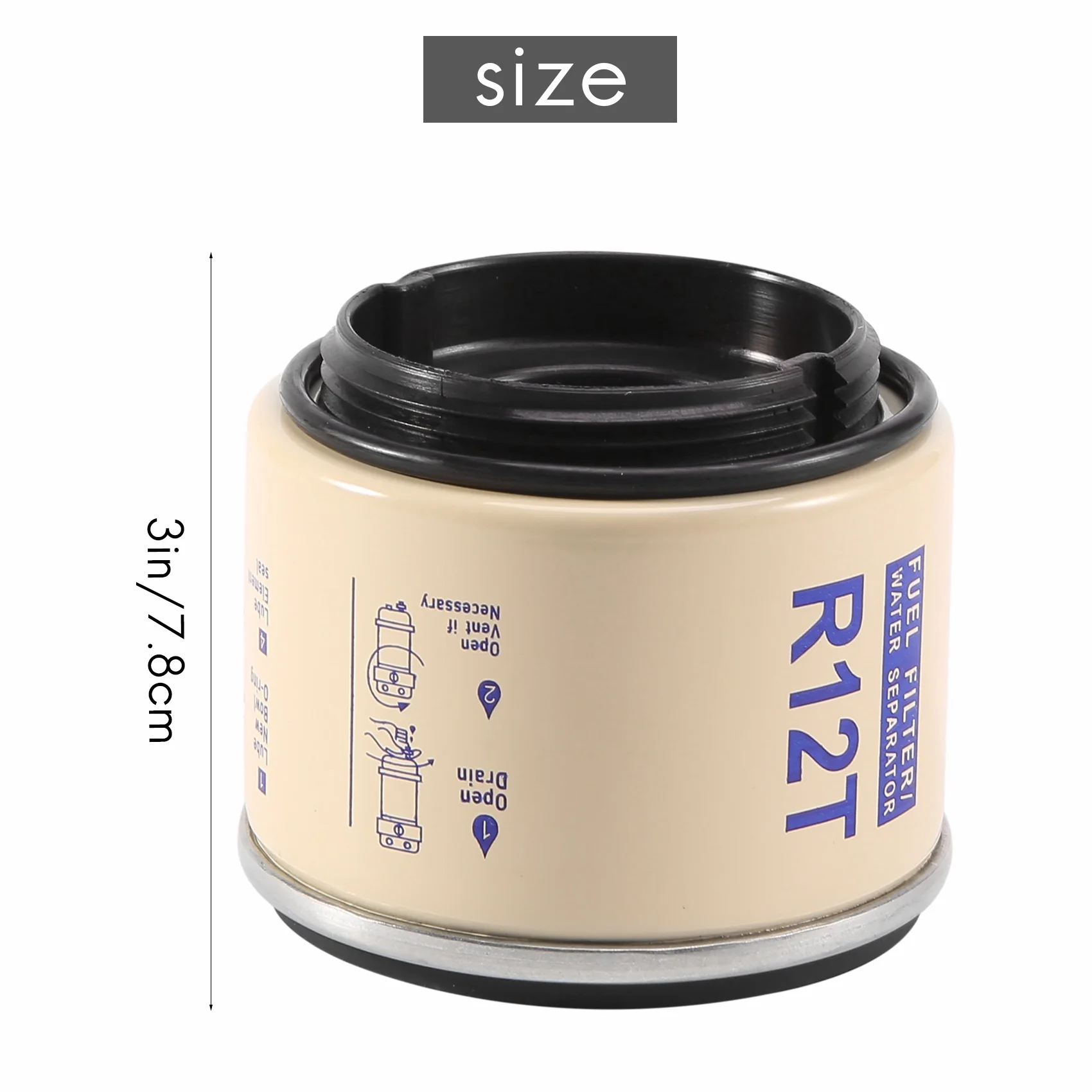 Motor de filtro separador de combustible/agua R12T para 40R 120AT S3240 NPT ZG1/4-19, piezas automotrices, filtro combinado completo