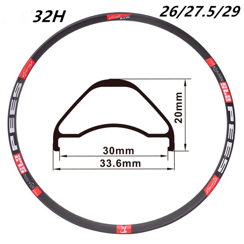 RUJIXU  MTB Bike Wheelset 26/27.5/29inch Rims 32Holes Disc Brake Bearing Front 2 Rear5 Ultraligmountain bike wheel