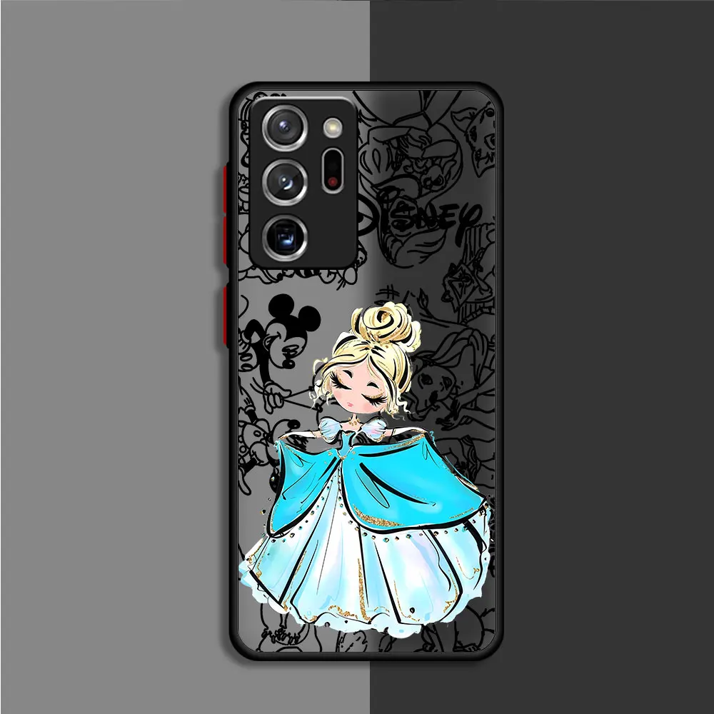 Cover Disney Princess Art Armor Matte Phone Case for Samsung Galaxy S21 Note 20 Ultra 10 Plus Note 10 8 9 S20 S22 S23 Note 8