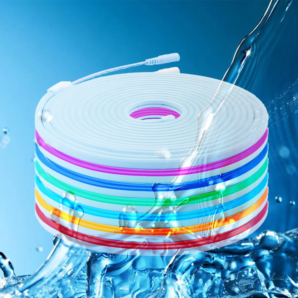 

Neon LED Strip Light DIY 6mm Narrow 120LEDs/M Flexible Rope Tube Lights Waterproof For Home Room Decoration Lighting DC12V