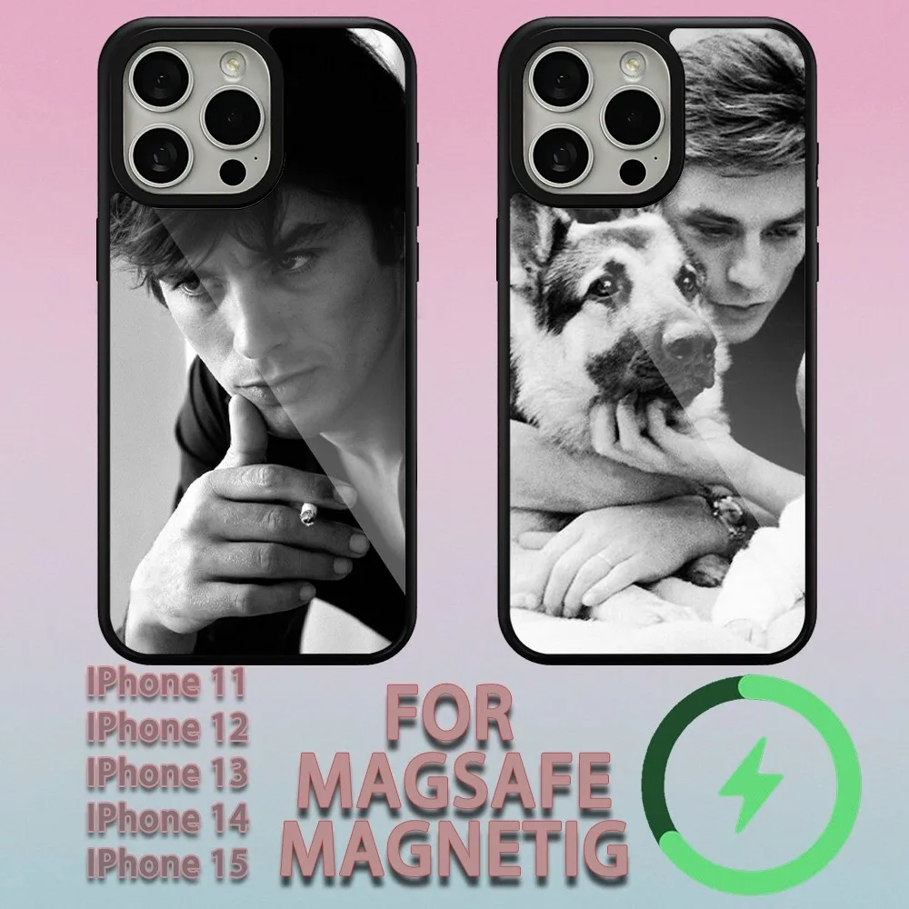 alain delon Phone Case For iPhone 11 12 13 14 15 Plus Pro Max Charging Magsafe Magnetic Wireless Cover