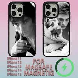 alain delon  Phone Case For iPhone 11 12 13 14 15 Plus Pro Max Charging  Magsafe Magnetic Wireless Cover