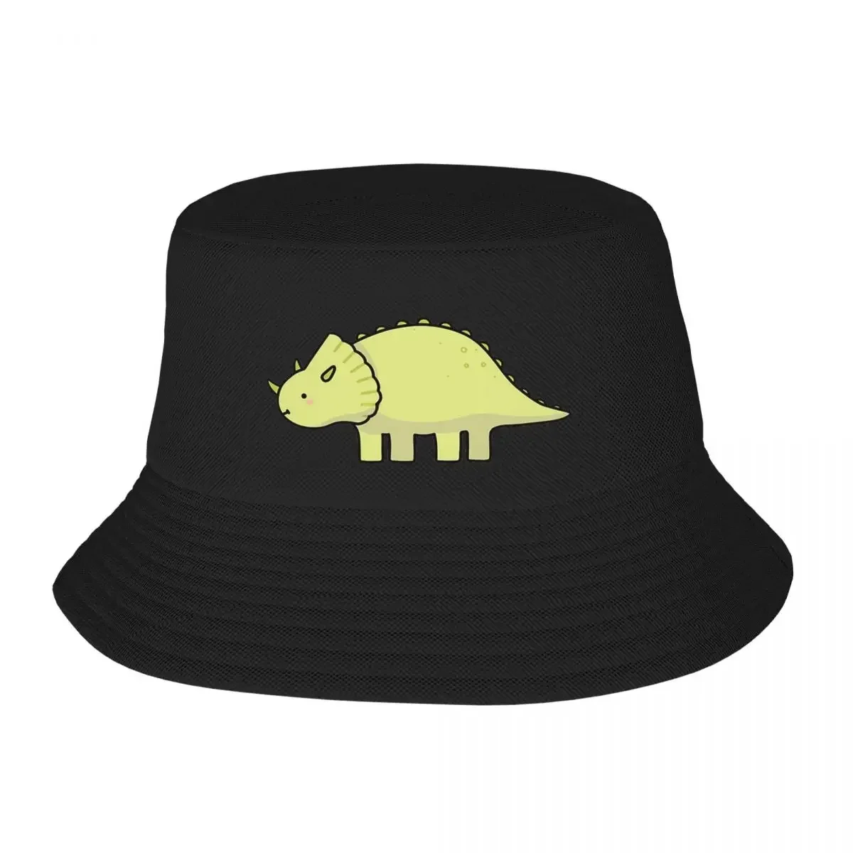 Little Dino Triceratops Dinosaur Illustration Bucket Hats Panama For Man Woman Bob Hats Fisherman Hats Summer Beach Fishing Caps