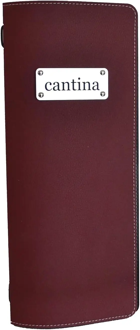 Conjunto de menú de silueta de 8 piezas, accesorio personalizable para restaurante, Pub, autoservicio, Bar, Cervecería moderna (Burdeos), 14,5x34cm