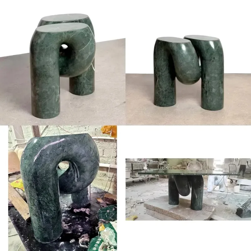 Natural Stone Marble Travertine Side Table Luxury Home Decoration Furniture for Living Room Coffee Area Modern Design