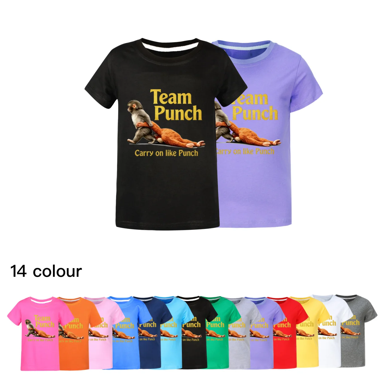 Punch Monkey Kids T-Shirt Children's Casual Top Short Sleeve Fashion Boys Girls Teen Clothing Dav Pilkey's Cartoon Character