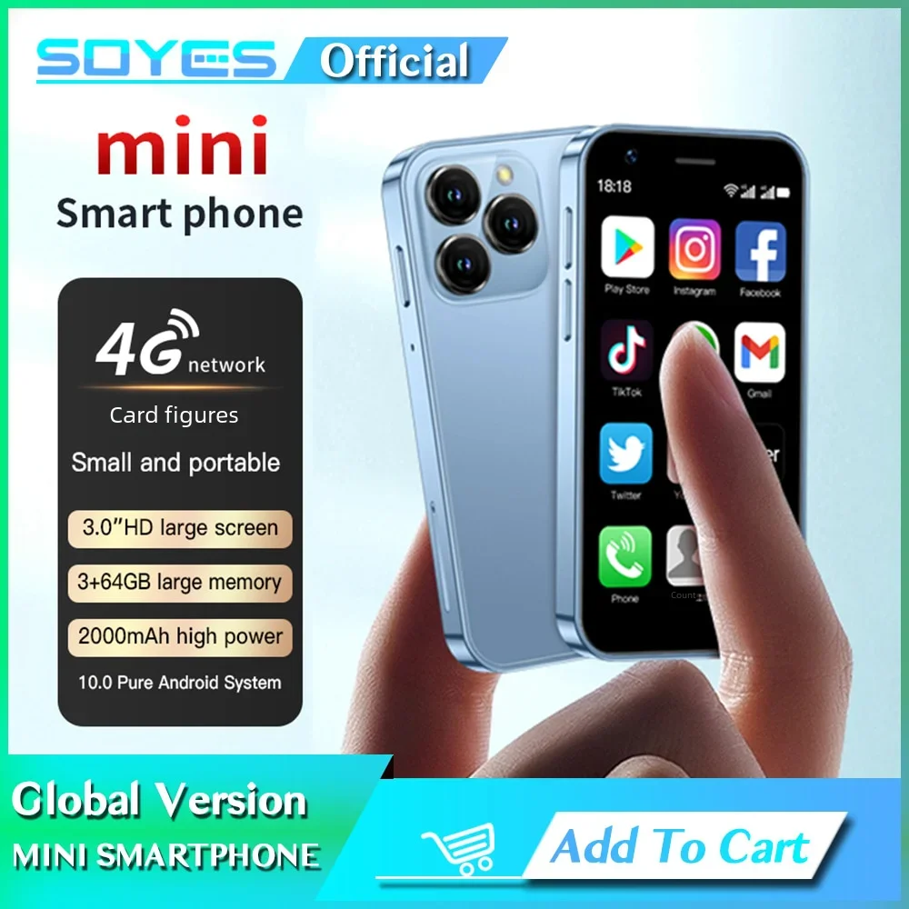 SOYES XS16 Mini 4G LTE Android10.0 Smartfon 3GB RAM 64GB ROM 3" Wyświetlacz 5MP Kamera Dual SIM z Play Store WhatsAPP