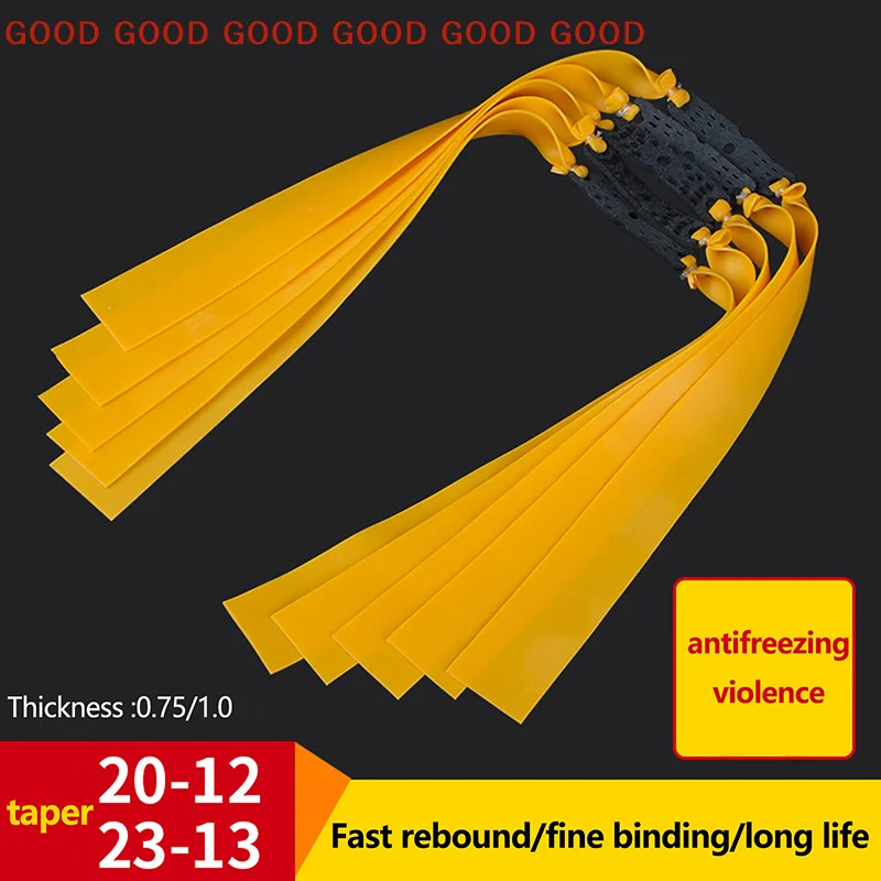 5Pcs Flat Rubber Bands Set 0.75mm & 1mm High Elasticity for Outdoor Catapult Slingshot Accessories Shooting Toys
