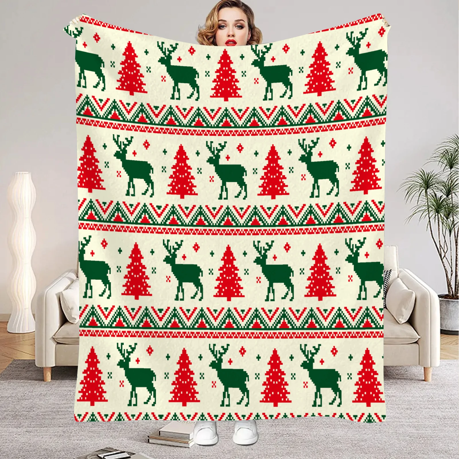 

2026 Christmas Flannel Blanket 3D Printed Blanket For Office Home Camping Nap Leisure Blankets Christmas Gifts For Home Decor