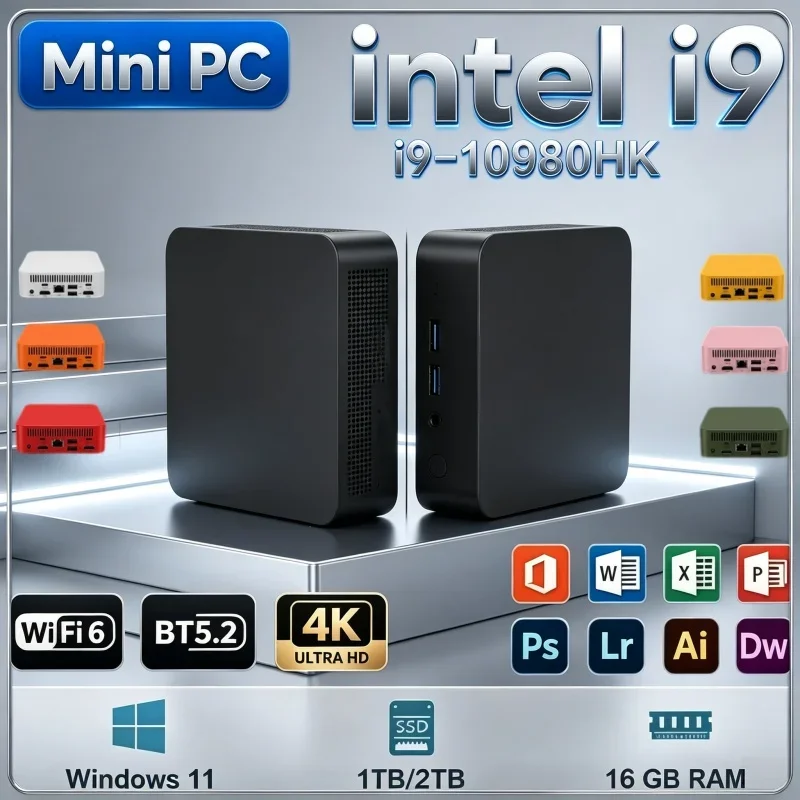 軽量で持ち運びやすいミニpc。cpuはi9-10980hk、メモリは32gb、ssdは2tb。windows-11、wi-fi-6、bluetooth-52を搭載。4k-uhd対応で、ゲーム、オフィス作業、学習に最適。
