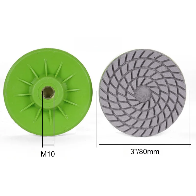 3 Zoll 80mm Diamant-Trockenschleifscheibe mit M10-Gewinde für Fliesen, Marmor, Granit, Steinplatten, Kantenfase, Winkelschleifer – Detail 2