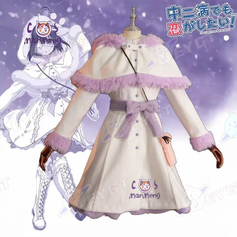 تاكاناشي ريكا أنيمي الحب Chunibyo الأوهام الأخرى تأثيري حلي معطف الشتاء الدافئ الحلو الفتيات هالوين كرنفال موحدة جديدة