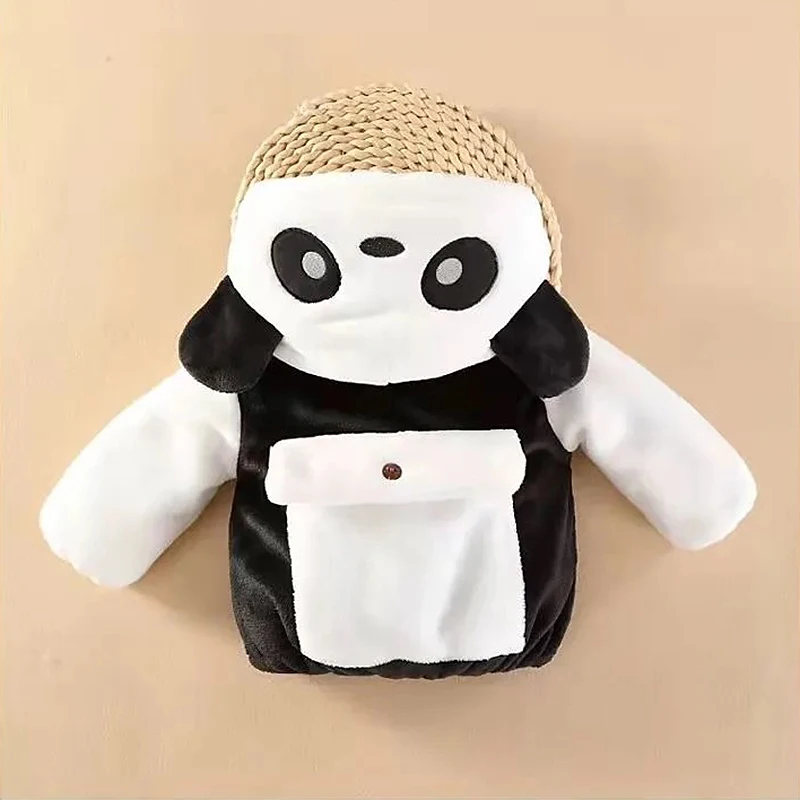 Autumn Winter Warm Baby Boys Jacket Cute Panda Plush Baby Coats For Girl Hooded Outwear Christmas Birthday Party Newborn Clothes