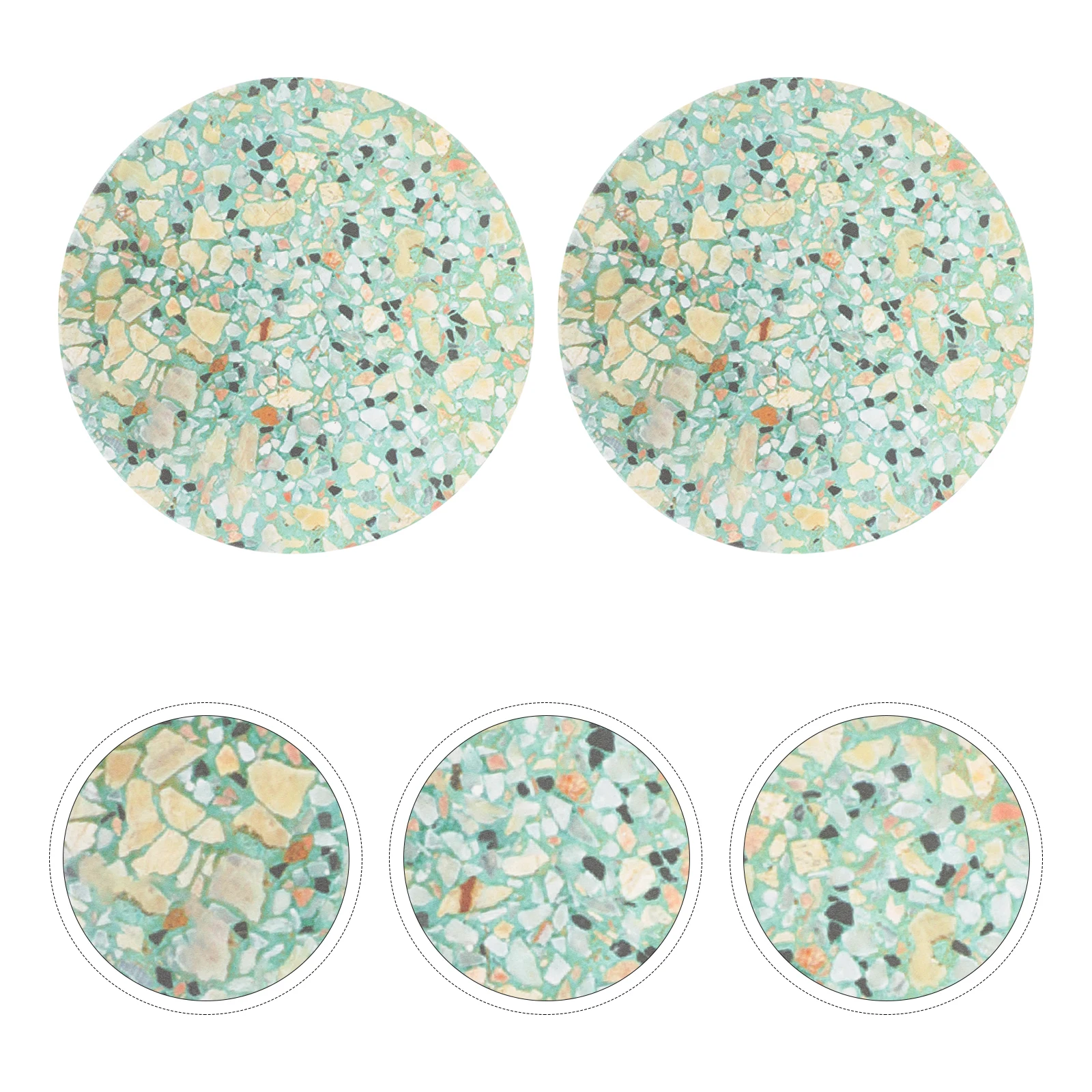 

2pcs Household Ceramic Anti-Scalding Tabletop Coasters Coffee Cup Mats Absorbent Drink Coasters Round Non- Mats For Home