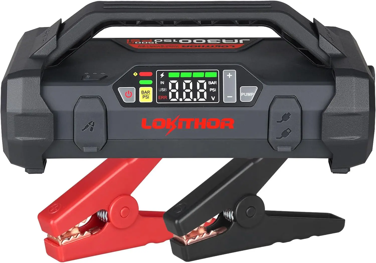 

Портативное пусковое устройство 1500А с компрессором, 12В бустер для бензиновых/дизельных двигателей, цифровой насос для подкачки шин