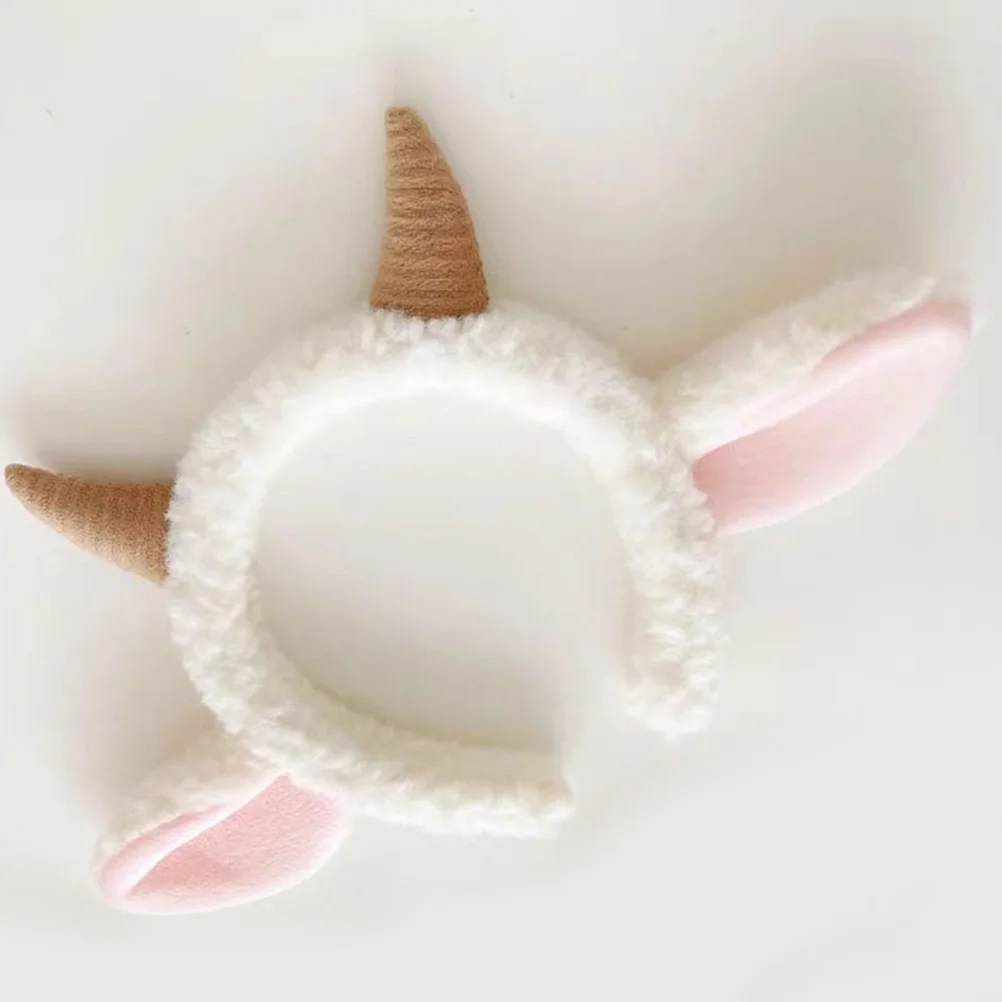 Bands Plush Sheep Ears Horn Bands Cartoon Hair Hoop Lamb Costume Accessory