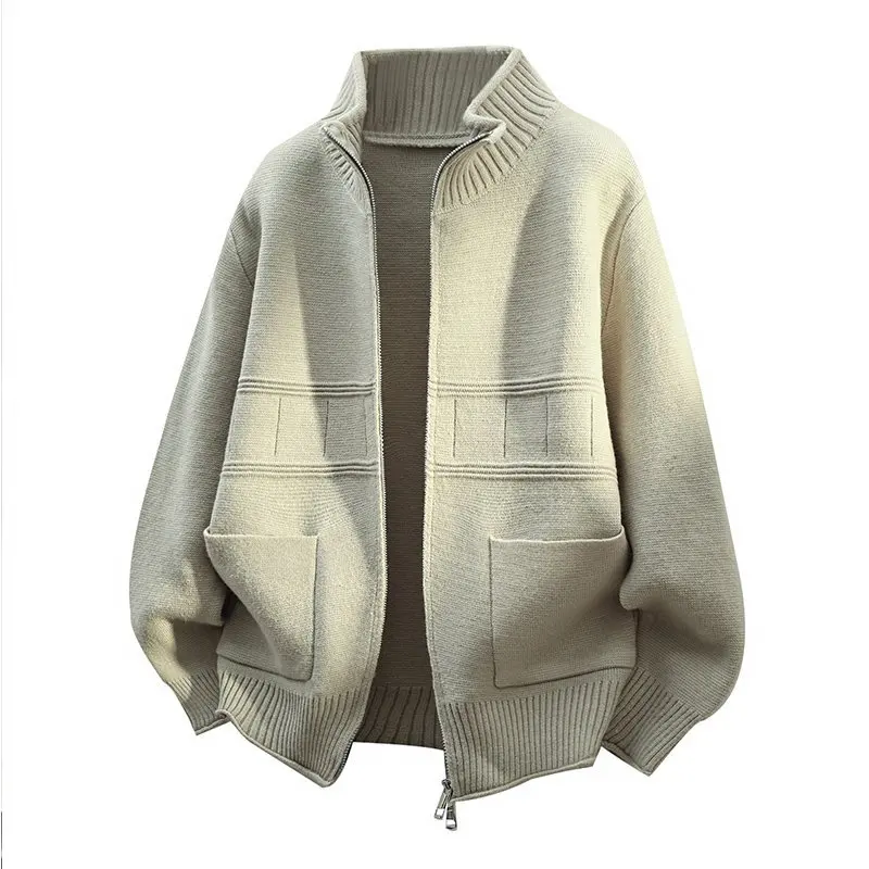 

Мужской кардиган-жакет из трикотажа, весна 2026, новый, с длинным рукавом, высокого качества, удобный, модный, трендовый, свободный, повседневный