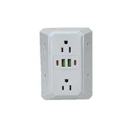 US Multi Socket Wall Socket 6 AC Outlets 4 USB Ports Type C Universal Plug Power Strip with Network Filter for Fast Charging